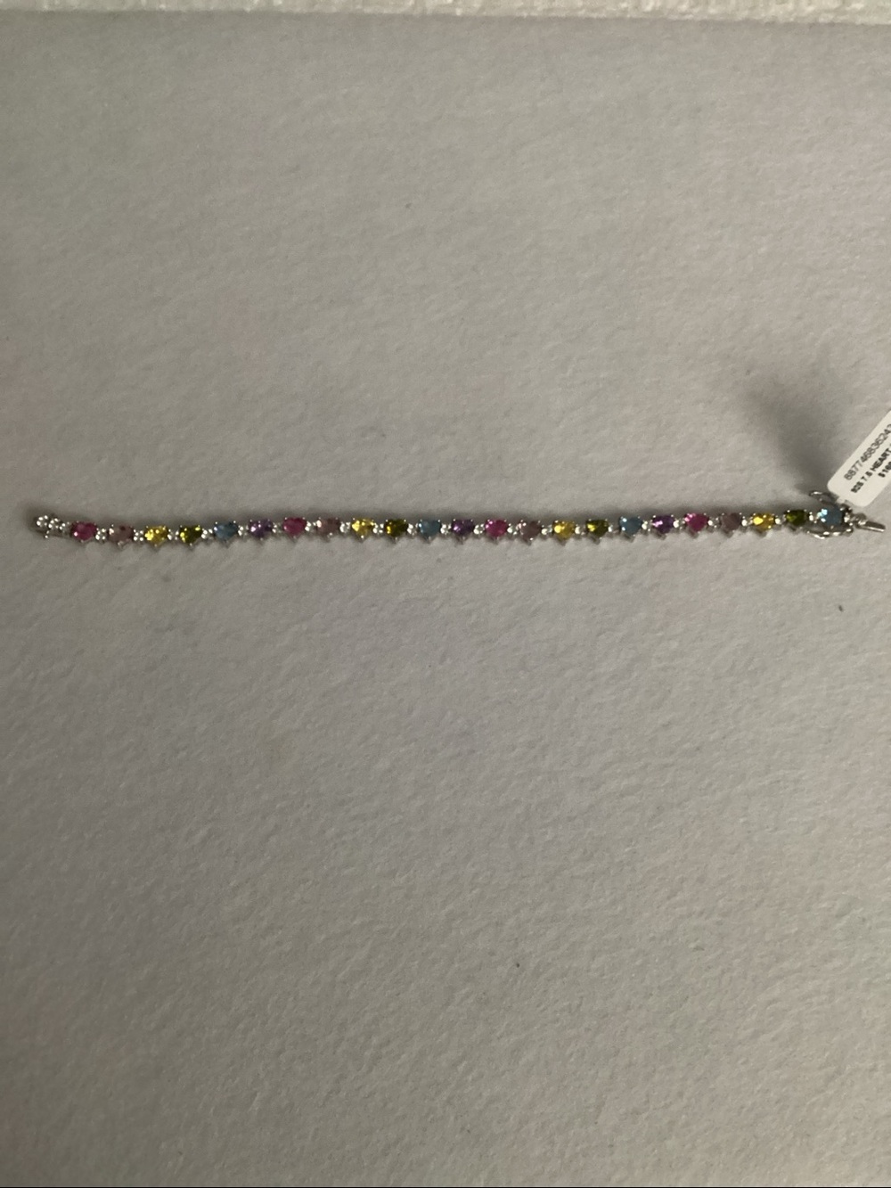 Giani Bernini 925 Multi-Color Cubic Zirconia SS Heart Gemstone Tennis Bracelet - Picture 8 of 11